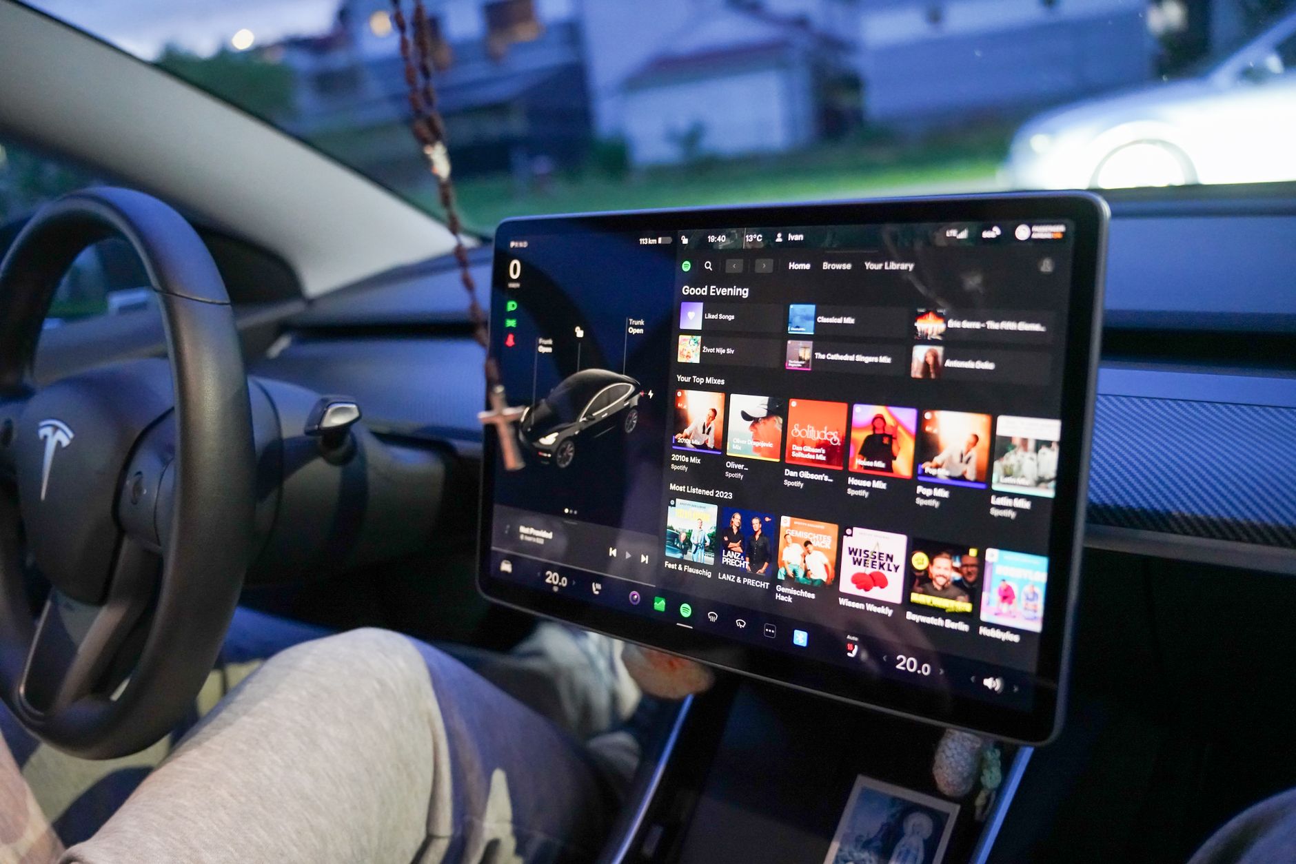 flying Tesla Roadster